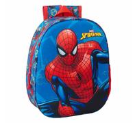 Sac Ã dos enfant Safta Marvel Spiderman 3D Bleu 27x10x33 cm