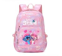 Sac à Dos Enfant, Stitch &Lilo Fille Primaire de Grande Capacité Cartable, Sacs Scolaires Imperméable Durable pour étudiant-Rose