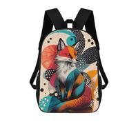Sac À Dos Enfant Stylish Fox Art Print Ideal Gift for Animal Lovers And Trendy Home Decor Fox in Abstract Art Sac À Dos Scolaire 3D Sac À Dos Scolaire Pour Enfants Sacs D'école Sac À Dos Tendance Av