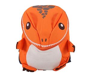 Sac à dos enfants mignon en forme de dinosaure 3D, petit cartable préscolaire pour garçons et filles, idéal comme cadeau (Orange)