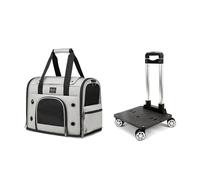 Sac à dos enroulé pour animaux de compagnie, Valise à roulettes for animaux de compagnie, sac de transport for chats et chiens de 15 lb avec poignée télescopique, sac de transport for petit chien avec
