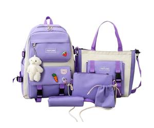 Sac à dos et sac à main - kit scolaire de 5 pièces, sacs de voyage pour filles | Organisateur complet de stockage étudiant, ensemble de sacs de correspondance amusant avec étui à pièces pour la classe