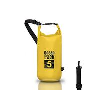 Sac à dos étanche 2/5/10/20L litres, Dry Bag Mer, Etui Pochette Imperméable Sangle bandoulière réglable pour bateau pêche Rafting plage sports nautiques, Protéger Téléphone/Argent/Carte/Clé