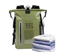 Sac à dos étanche de grande capacité avec dessus enroulable, vert militaire | Sac à dos imperméable pour femme pour rafting, kayak, paddleboard, natation, snowboard, voyage en plein air