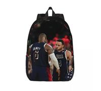 Sac à dos étanche haute capacité pour ordinateur portable 15,7 pouces, 17,7 pouces, LeBron James, Stephen Curry, USA Noir