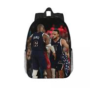 Sac à dos étanche haute capacité pour ordinateur portable 15 pouces, LeBron James Stephen Curry USA Noir