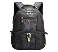 Sac à dos étanche pour homme,sacs à dos pour ordinateur portable 17 pouces,sacs de voyage scolaires,style suisse,grande capacité,affaires,PO Pack,homme - Type Camouflage gray-20 inches