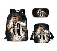 Sac à dos étoile de football Cristiano Ronaldo - Noir - Enfant - Synthétique - Dos