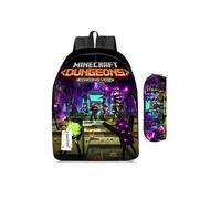 Sac à dos étudiant Minecraft Creeper - Dessin animé - Version O