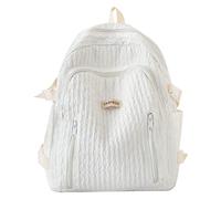 Sac à dos étudiant tendance et nouveau motif double couche grande capacité pratique et léger sac à dos isotherme, blanc, taille unique