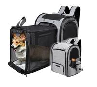 Sac à Dos Extensible et Pliable for Animaux de Compagnie, for Petits Moyens Chiens Chats, Grand Espace Transport avec Fermeture éclair Sac de Transport pour Chat(39.5x31x27cm)