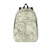 Sac à dos F-Fossil Chart pour filles et garcons, grande capacité, léger et étanche Noir