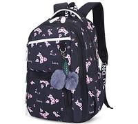 Sac à Dos Femme College Scolaire Sac Toile Sac à Dos Sac École Ado Fille Cartable Collège Sac d'école (Noir)
