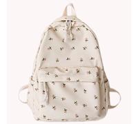 Sac à dos femme étudiant motif floral, sangle réglable, capacité simple, adapté ordinateur portable, style collège, adolescent