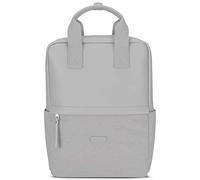 Sac À Dos Femme Gris Expatrié Mila Daypack Sac en Toile De Coton Et Cuir Végétal Petit Sac pour Les Loisirs & Les Affaires 12 litres Compartiment pour Ordinateur Portable 15 Pouces