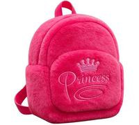 Sac à Dos Fille 27cm Rose Peluche Douce Modèle Couronne Princesse Idéal Maternelle et Sorties