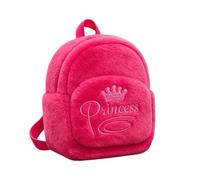 Sac à Dos Fille 27cm Rose Peluche Douce Modèle Couronne Princesse Idéal Maternelle et Sorties