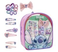 Set de beauté Stitch - Comprend un sac à dos, 1 ruban, 6 épingles à cheveux et 9 chouchous - Multicolore - Idéal pour surprendre vos enfants - Design inspiré de Stitch - Produit original conçu en
