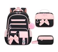 Sac À Dos Fille Papillon Grande Capacité Avec Soutien Dos Et Lunch Bag | Sac À Dos Fille Papillon Grande Capacité Avec Soutien Du Dos, Bretelles Réglables, Rembourrage Épais Respirant Et Set De 3