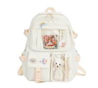 Sac a Dos Fille Sac Ecole Fille, Respirant Cartable Primaire Fille de 7 à 10 ans, Imperméable en Nylon Sacs Scolaires pour Enfants avec Pendentif Sac à Dos Enfant, Sac D'école Cartable Maternelle
