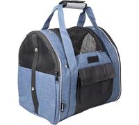 Sac à Dos Chat - Chien - Flamingo Lenie Bleu - 36×32×32 cm - Polyester + Mousse - Cadre renforcé - Fond Amovible 30°C - Sangle sécurité & Boucle Ceinture - Bretelles réglables - poignées
