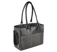 Sac de Transport Chat - Chien - Flamingo Lior Gris - 45×19×29 cm - Textile + Mousse - Ouvertures AV & Haut - Fond Amovible - Ventilation - Pieds - Sangle sécurité - Poche Velcro - poignées