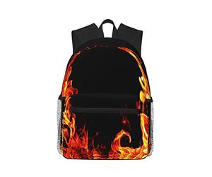 Sac À Dos Flammes, Feu Et Enfer Rucksack Unisexe Cartables Durable Sac A Dos Scolaire pour Travail Randonnée Camping