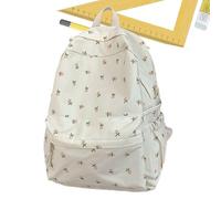 Sac À Dos Floral Pour Filles, Cartable Motif Grande Capacité, Sac Polyvalent Pour Cosmétiques Gourde Études Transport Élèves Femmes Adolescentes