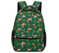 Sac À Dos Football Santa Hats Holly Cartable Loisirssac D'École Tendance Bookbag pour Randonnée Scolaire Étudiant