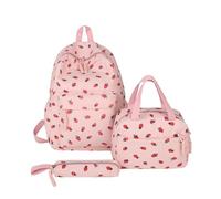 Sac à dos fraise, cartable pour filles, ensemble de sac à dos kawaii, sac à dos pour ordinateur portable, cartable esthétique, sac à dos de voyage pour adolescents, école, collège d'urgence, sac à dos