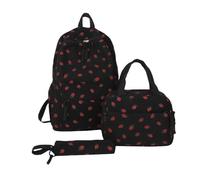 Sac à dos fraise, cartable pour filles, ensemble de sac à dos kawaii, sac à dos pour ordinateur portable, cartable esthétique, sac à dos de voyage pour adolescents, école, collège d'urgence avec