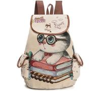 Sac à dos FUNMOON - Dessin de chaton de dessin animé - Toile - Bandoulière réglable - Type de seau