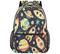 Sac À Dos Fusées Spatiales Rétro Cartable Scolaire Unisexe Cartables Loisir Rucksack pour Camping Voyages Randonnée
