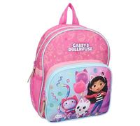 Gabby's Dollhouse Sac à dos maternelle The Party Starts Meow 29 cm zippé 2 poches Blanc/Rose/Clair