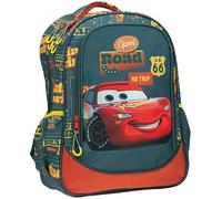 Sac À Dos Garçon Cars Road Trip 2 Compartiments Zippés 45 Cm Noir / Jaune / Gris / Rouge TU