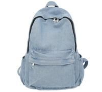 Sac à dos générique pour femmes et hommes, sac à bandoulière multi-poches | Denim Backpack Multi pocket Shoulder Bag Zipper Retro Rucksack Solid Daypack Travel Gym Bag for Women Men