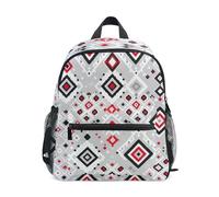 Sac à dos géométrique en zigzags avec étiquette nominative, sac à dos pour petit enfant, sac à dos préscolaire pour filles, Zigzags géométriques, 3-5 Years, Sacs à dos mignons