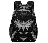 Sac À Dos Gothic Moth Skull Sun Moon Black and White Cartable Loisirs Sac D'École Homme Et Femme Backpack pour Étudiant Camping Scolaire