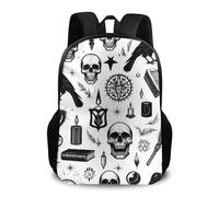 Sac À Dos Gothic Trippy Moon Skull Dark Cat Black Witch Magic Spiritual Board Bookbag Léger Sac D'École Homme Et Femme Cartable pour Camping Voyage Scolaire