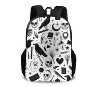 Sac À Dos Gothic Trippy Moon Skull Dark Cat Black Witch Magic Spiritual Board Cartable Homme Et Femme Bookbag Tendance Daypack pour Étudiant Voyage Cadeau Rentrée