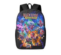 Sac à dos grande capacité imprimé en 3D pour ordinateur portable 17 pouces, imperméable, inspiré des Klowns tueurs de l'espace Noir