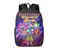 Sac à dos grande capacité imprimé en 3D pour ordinateur portable 17 pouces, imperméable, inspiré des Klowns tueurs de l'espace Noir