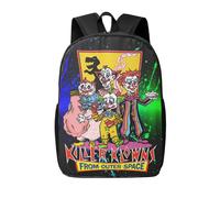 Sac à dos grande capacité imprimé en 3D pour ordinateur portable 17 pouces, imperméable, inspiré des Klowns tueurs de l'espace Noir