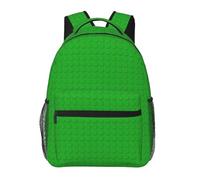 Sac À Dos Green Building Blocks Daypack Ordinateur Portablecartable Loisirs Bookbag pour Voyage Randonnée Cadeau Rentrée