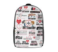 Sac à dos Grey's Anatomy Symbol, sac à bandoulière basique, cartable, sac à dos - XTYD1737 Noir
