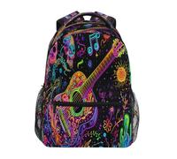 Sac À Dos Guitar Note Singing Musical Scene Cartable Scolaire Durable Cartables Loisir Rucksack pour École Étudiant Randonnée 29X40CM
