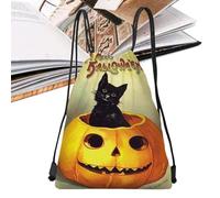 Sac À Dos Halloween À Cordon | Sac Bonbons | à Dos à Cordon Halloween 33x43 cm Imperméable pour Filles Garçons Fournitures de Fête Salle de Sport