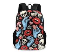 Sac À Dos Halloween Goth Skull Mushroom Vampire Magic Witch Witchcraft Cartable Léger Daypack Ordinateur Portable Backpack pour Scolaire Camping Cadeau Rentrée