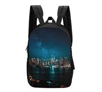 Sac À Dos Harbor City Night View Printed Cartable Ordinateur Portable Sac D'École Loisirs Backpack pour Camping Randonnée Étudiant