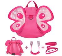 Sac à Dos Harnais de Marche pour Bébé Rênes 2 m, Sac à Dos Avec Laisse Anti-perte de Dessin Animé Avec Bracelet de Sécurité pour Enfants, Mini sacs à Dos Sécurité pour Enfants de 1 à 3 Ans, Papillon
